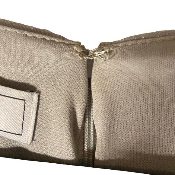 Dressbarn Collection LONDON TIMES SILVER V-NECK SLEEVELESS RUFFLES DRESS SIZE 8 - Picture 8 of 12